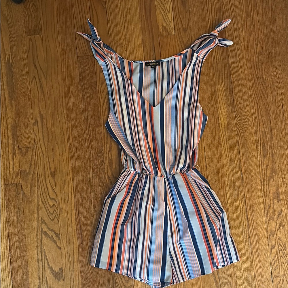 Striped Sleeveless Romper